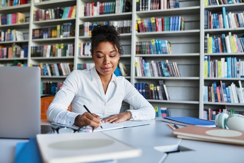 A teacher doing action research planning at the end of the school day