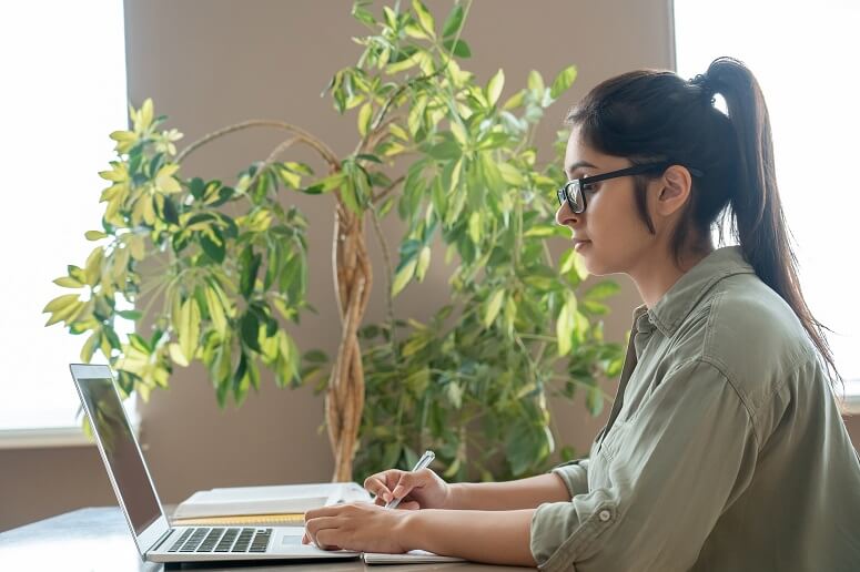 Female Student Studying